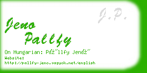 jeno pallfy business card